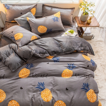 91家纺网 家纺一手货源 找家纺 （总）金奇达 2019新款A棉B绒四件套