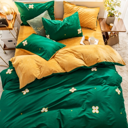 91家纺网 家纺一手货源 找家纺 （总）金奇达 2019新款A棉B绒四件套