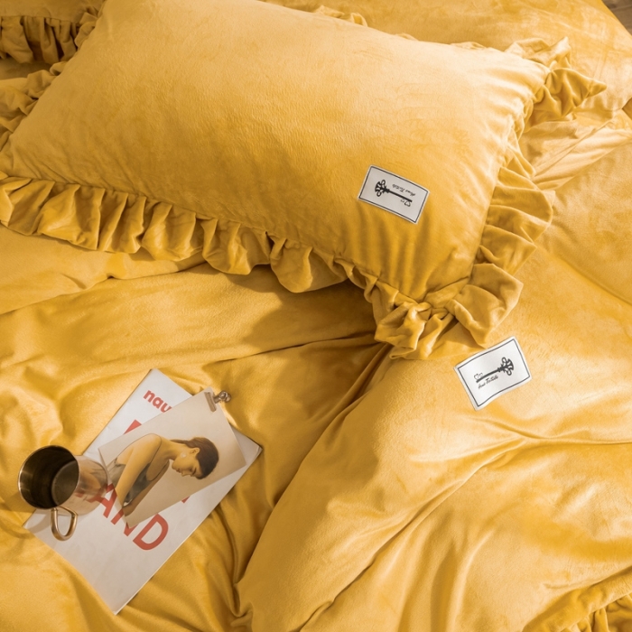 91家纺网 家纺一手货源 找家纺 （总）金奇达 2019公主风荷叶边宝宝绒四件套