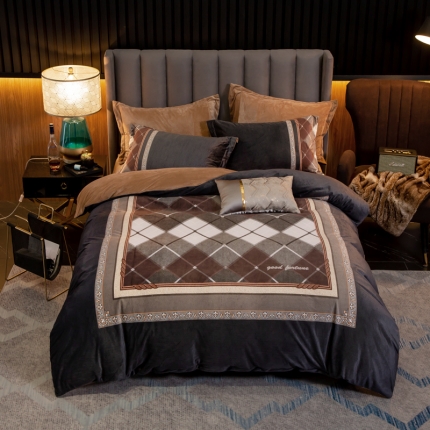 91家纺网 家纺一手货源 找家纺 （总）金奇达 2019大版数码花卉系列宝宝绒四件套