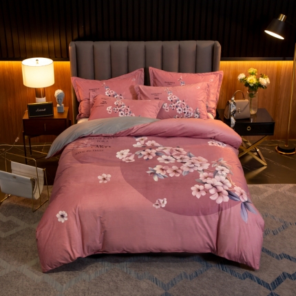 91家纺网 家纺一手货源 找家纺 （总）金奇达 2019大版数码花卉系列宝宝绒四件套