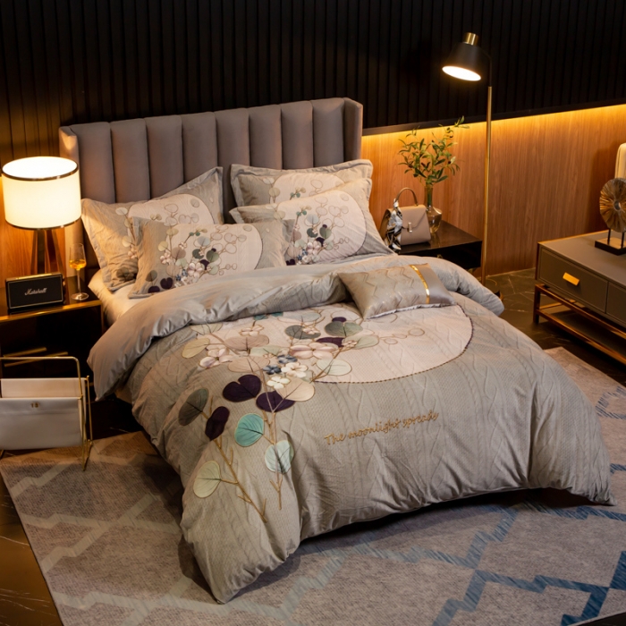 91家纺网 家纺一手货源 找家纺 （总）金奇达 2019大版数码花卉系列宝宝绒四件套