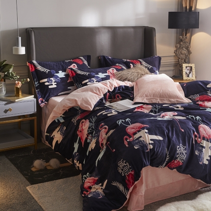 91家纺网 家纺一手货源 找家纺 （总）金奇达 2019新款宝宝绒四件套自然光图