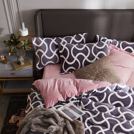 91家纺网 家纺一手货源 找家纺 （总）金奇达 2019新款宝宝绒四件套自然光图