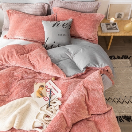 91家纺网 家纺一手货源 找家纺 （总）金奇达 2019新款麦穗绒四件套