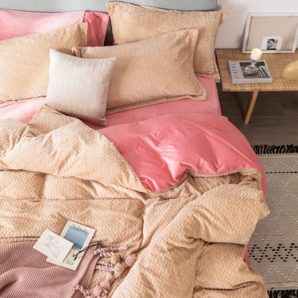 91家纺网 家纺一手货源 找家纺 （总）金奇达 2019新款麦穗绒四件套