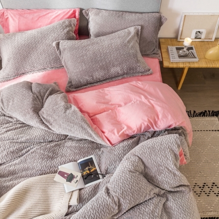 91家纺网 家纺一手货源 找家纺 （总）金奇达 2019新款麦穗绒四件套