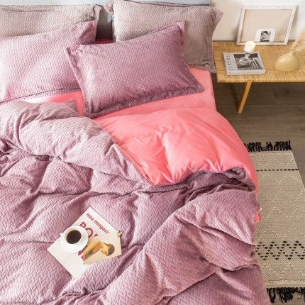 91家纺网 家纺一手货源 找家纺 （总）金奇达 2019新款麦穗绒四件套