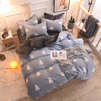 91家纺网 家纺一手货源 找家纺 （总）金奇达 2019新款功能型A棉B绒保暖四件套