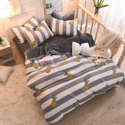 91家纺网 家纺一手货源 找家纺 （总）金奇达 2019新款功能型A棉B绒保暖四件套