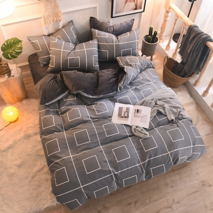 91家纺网 家纺一手货源 找家纺 （总）金奇达 2019新款功能型A棉B绒保暖四件套