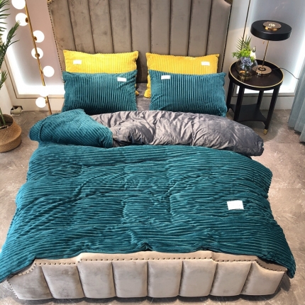 91家纺网 家纺一手货源 找家纺 （总）金奇达 2019新款魔法绒四件套实拍图