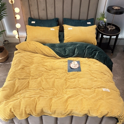 91家纺网 家纺一手货源 找家纺 （总）金奇达 2019新款魔法绒四件套实拍图