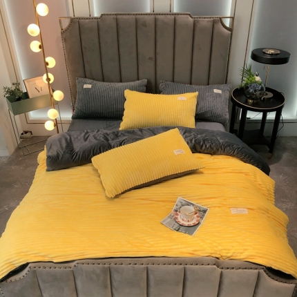 91家纺网 家纺一手货源 找家纺 （总）金奇达 2019新款魔法绒四件套实拍图