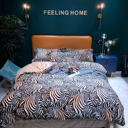 91家纺网 家纺一手货源 找家纺 （总）金奇达 2019新款宝宝绒四件套实拍图