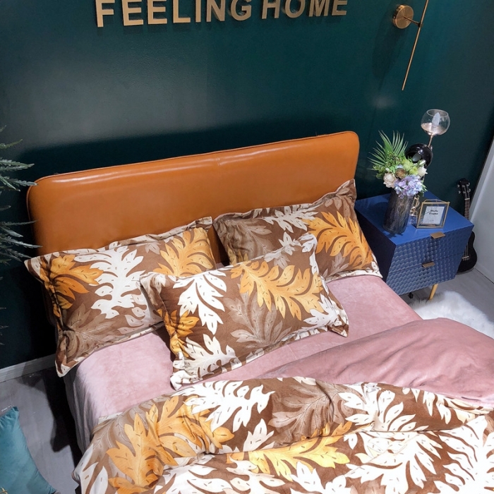 91家纺网 家纺一手货源 找家纺 金奇达 2019新款宝宝绒四件套实拍图 舒叶