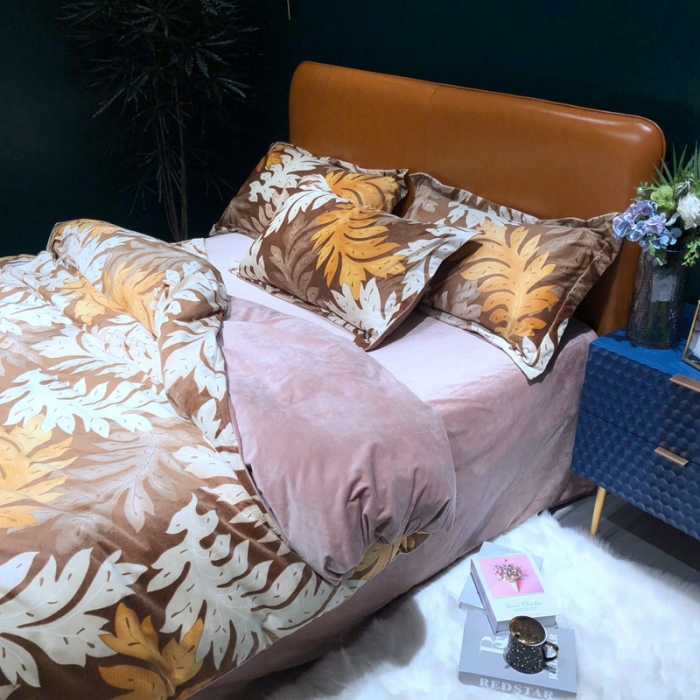 91家纺网 家纺一手货源 找家纺 金奇达 2019新款宝宝绒四件套实拍图 舒叶