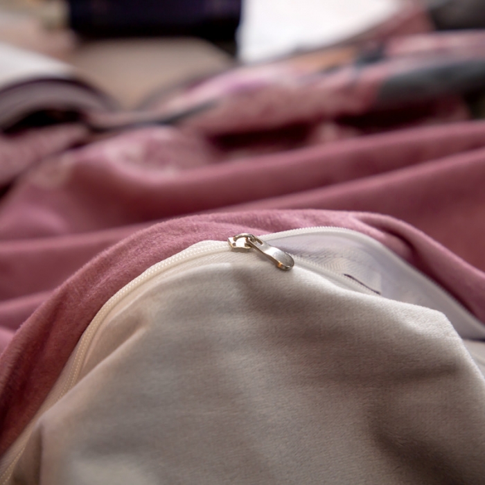 91家纺网 家纺一手货源 找家纺 金奇达 2019大版数码花卉系列宝宝绒四件套 唯美-豆沙