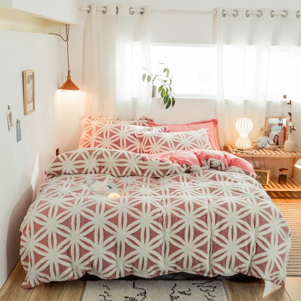 91家纺网 家纺一手货源 找家纺 （总）金奇达 2019新款大版提花绒四件套