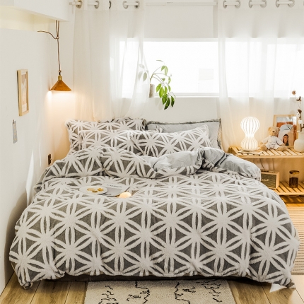 91家纺网 家纺一手货源 找家纺 （总）金奇达 2019新款大版提花绒四件套