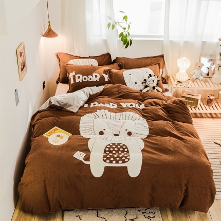 91家纺网 家纺一手货源 找家纺 （总）金奇达 2019新款大版提花绒四件套