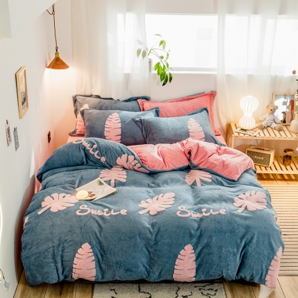 91家纺网 家纺一手货源 找家纺 （总）金奇达 2019新款大版提花绒四件套