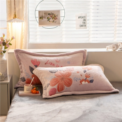 91家纺网 家纺一手货源 找家纺 （总）金奇达 2019新款大版雪花绒单品枕套一对