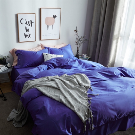 91家纺网 家纺一手货源 找家纺 （总）优然居家纺  60支长绒棉纯色四件套