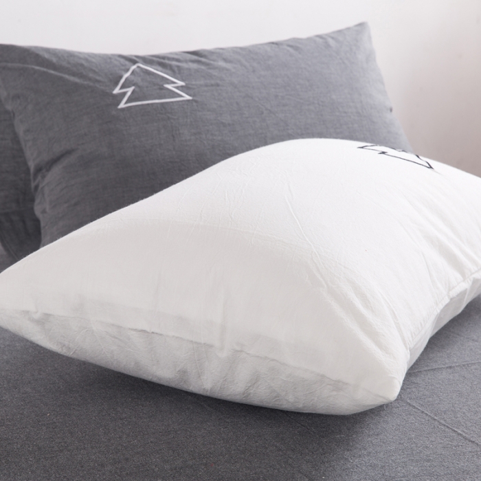 91家纺网 家纺一手货源 找家纺 优然居家纺 水洗棉绣花四件套水洗棉小树灰