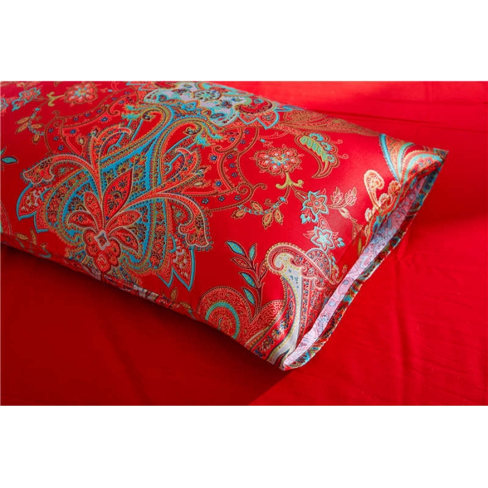 91家纺网 家纺一手货源 找家纺 优然居家纺 全棉柔丝缎四件套嫁衣