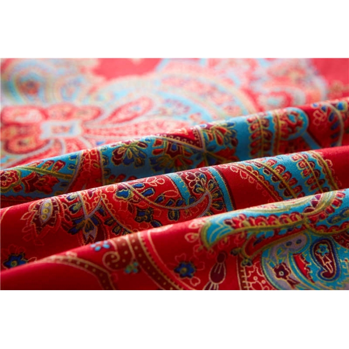 91家纺网 家纺一手货源 找家纺 优然居家纺 全棉柔丝缎四件套嫁衣