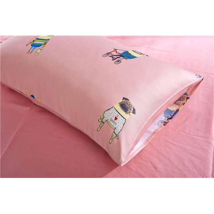 91家纺网 家纺一手货源 找家纺 优然居家纺 全棉柔丝缎四件套萌宠