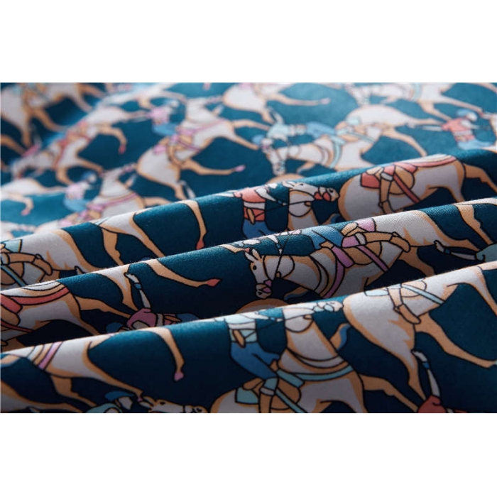 91家纺网 家纺一手货源 找家纺 优然居家纺 全棉柔丝缎四件套骑士