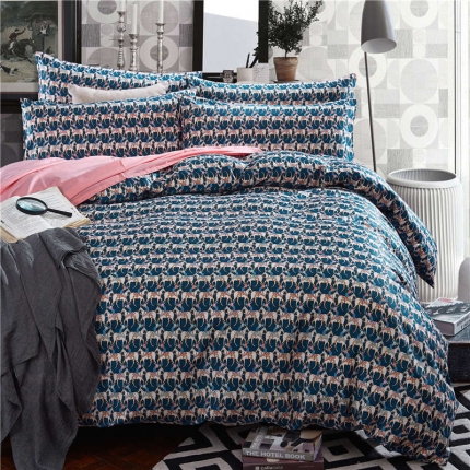 优然居家纺 全棉柔丝缎四件套骑士