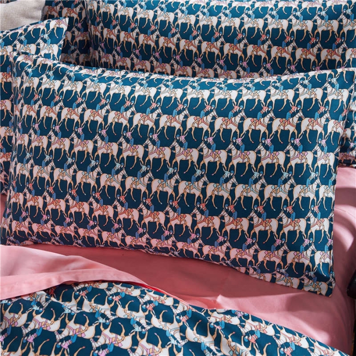 91家纺网 家纺一手货源 找家纺 优然居家纺 全棉柔丝缎四件套骑士