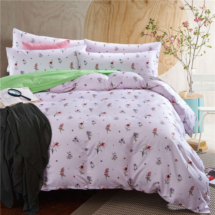 91家纺网 家纺一手货源 找家纺 优然居家纺 全棉柔丝缎四件套惬意