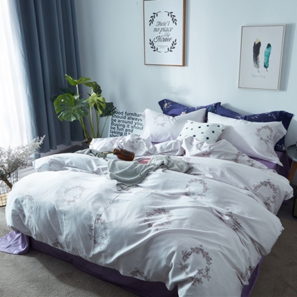 91家纺网 家纺一手货源 找家纺 优然居家纺 60支长绒棉印花四件套安琪拉