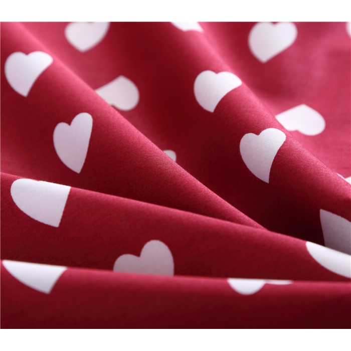 91家纺网 家纺一手货源 找家纺 优然居家纺 60支长绒棉印花四件套H001爱心款