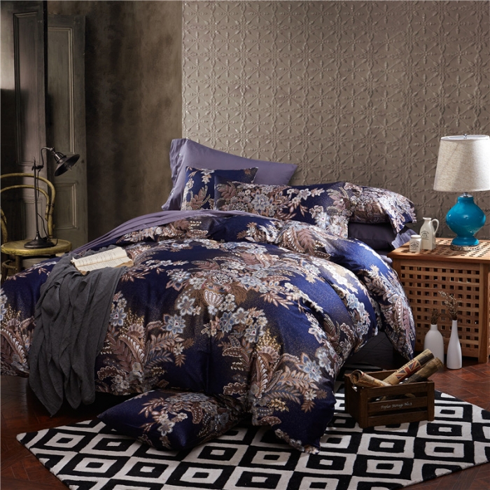 91家纺网 家纺一手货源 找家纺 优然居家纺 60支长绒棉印花四件套H012罗森