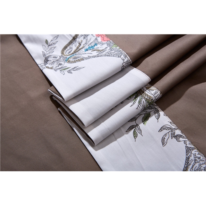 91家纺网 家纺一手货源 找家纺 优然居家纺 60支长绒棉印花四件套H013沉香颂