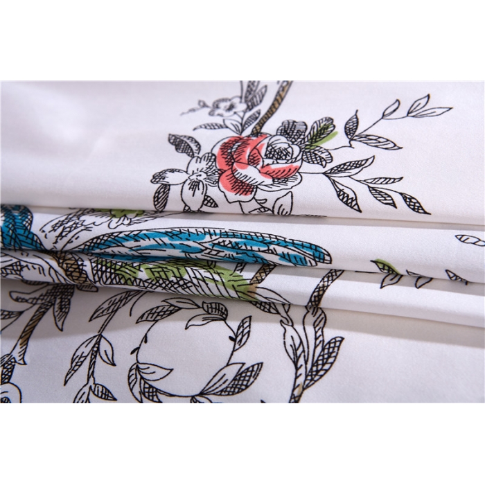 91家纺网 家纺一手货源 找家纺 优然居家纺 60支长绒棉印花四件套H013沉香颂