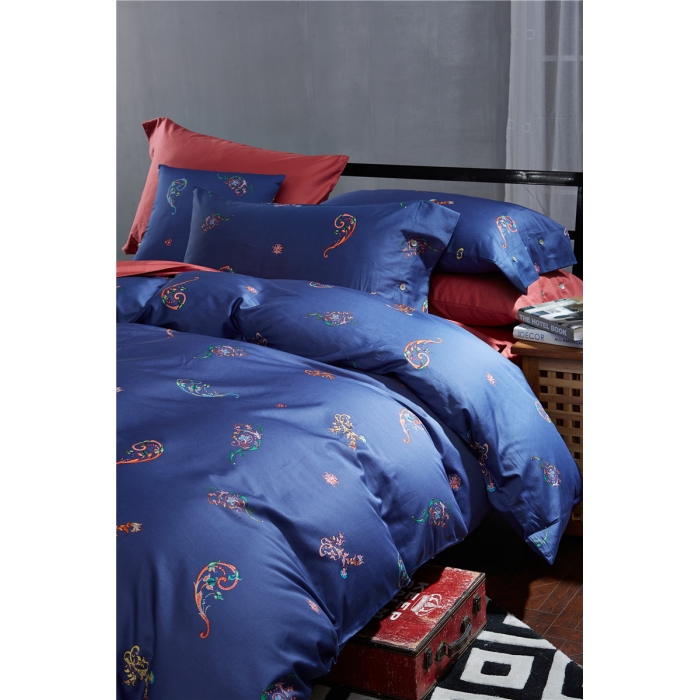 91家纺网 家纺一手货源 找家纺 优然居家纺 60支长绒棉印花四件套H013漫步