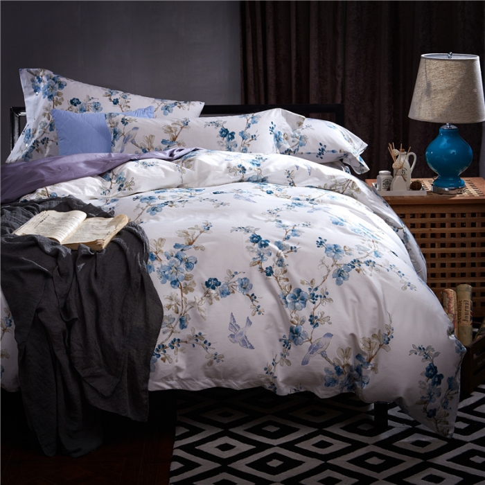 91家纺网 家纺一手货源 找家纺 优然居家纺 60支长绒棉印花四件套H026利安