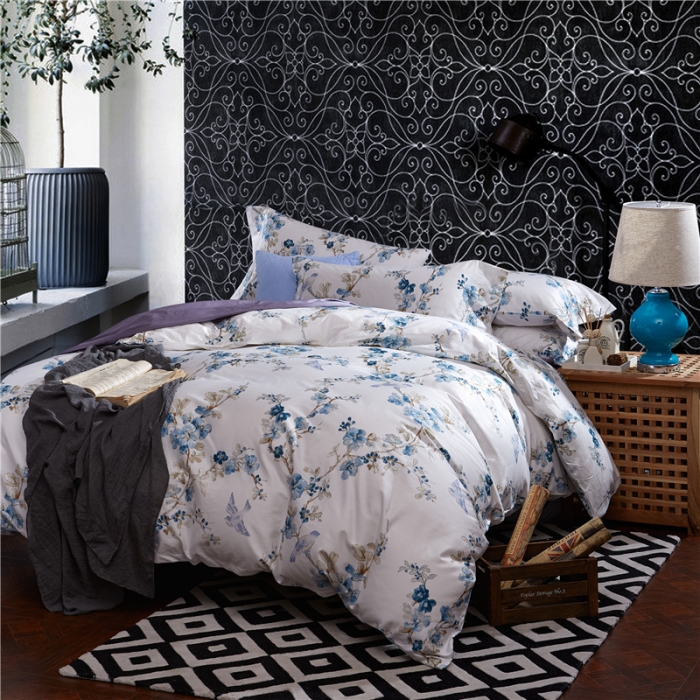 91家纺网 家纺一手货源 找家纺 优然居家纺 60支长绒棉印花四件套H026利安