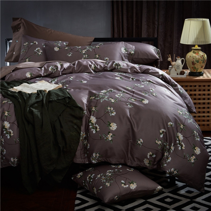 91家纺网 家纺一手货源 找家纺 优然居家纺 60支长绒棉印花四件套H027赫尔