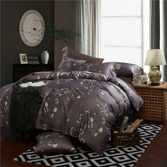 91家纺网 家纺一手货源 找家纺 优然居家纺 60支长绒棉印花四件套H027赫尔