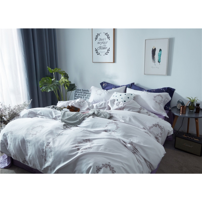 91家纺网 家纺一手货源 找家纺 优然居家纺 60支长绒棉印花四件套安琪拉