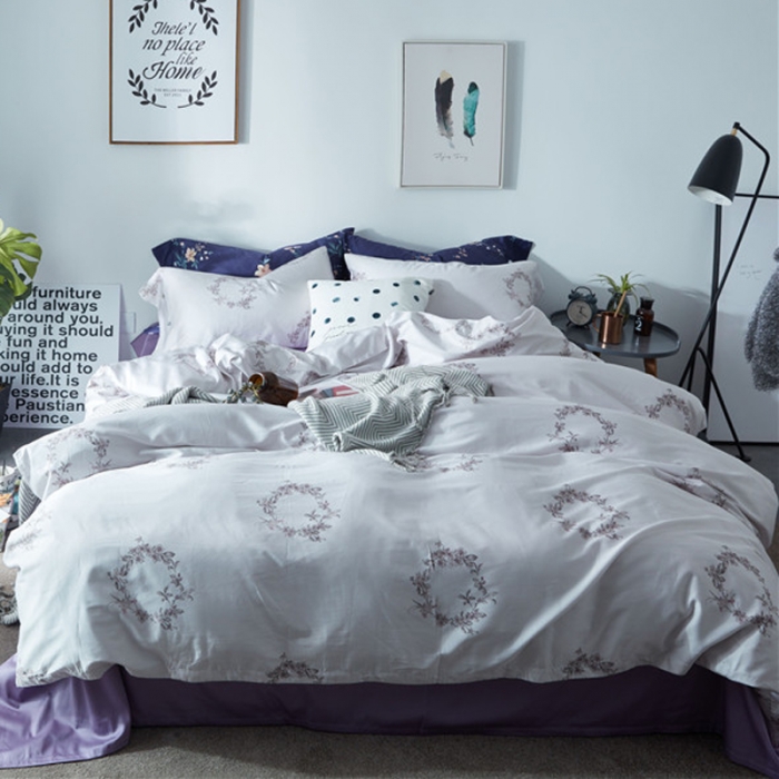 91家纺网 家纺一手货源 找家纺 优然居家纺 60支长绒棉印花四件套安琪拉