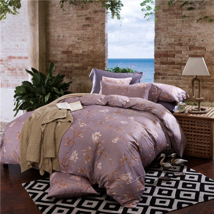 优然居家纺 60支长绒棉印花四件套凯瑞