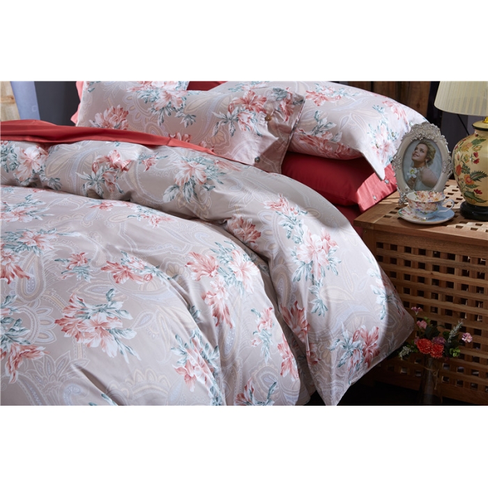 91家纺网 家纺一手货源 找家纺 优然居家纺 60支长绒棉印花四件套莉莉安